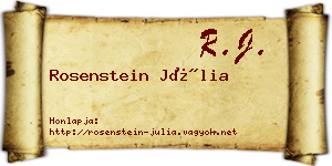 Rosenstein Júlia névjegykártya