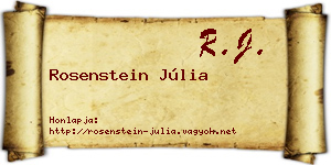 Rosenstein Júlia névjegykártya